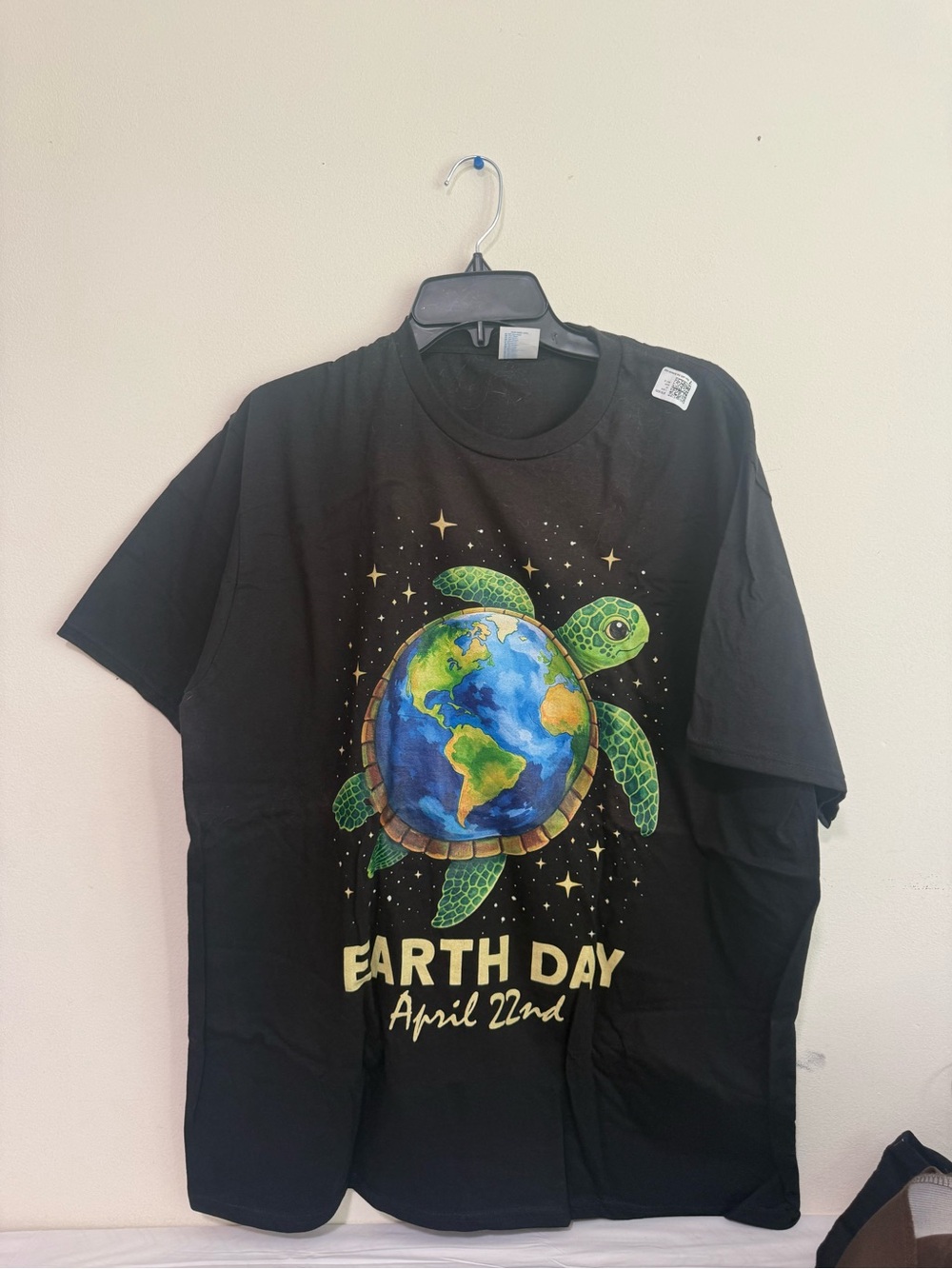 Earth Day Kids Graphic Tee - Black with Green Turtle